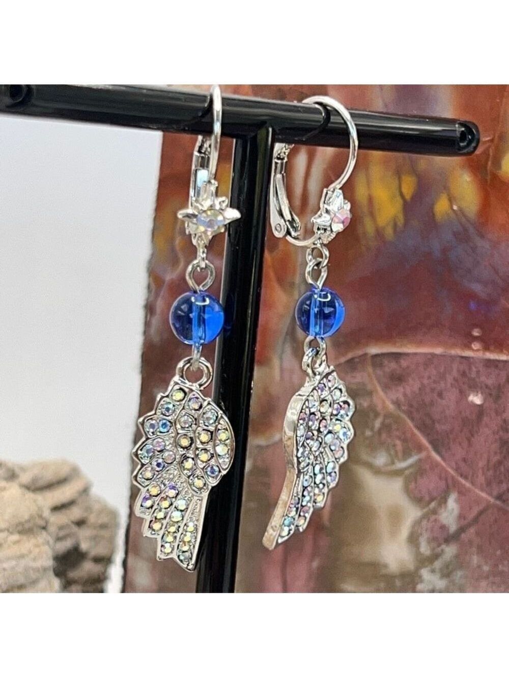 KIRKS FOLLY MIRACLES CRYSTAL ANGEL WING EARRINGS